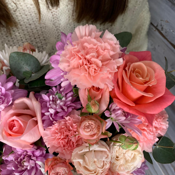 Нежно розовый - коробки с цветами